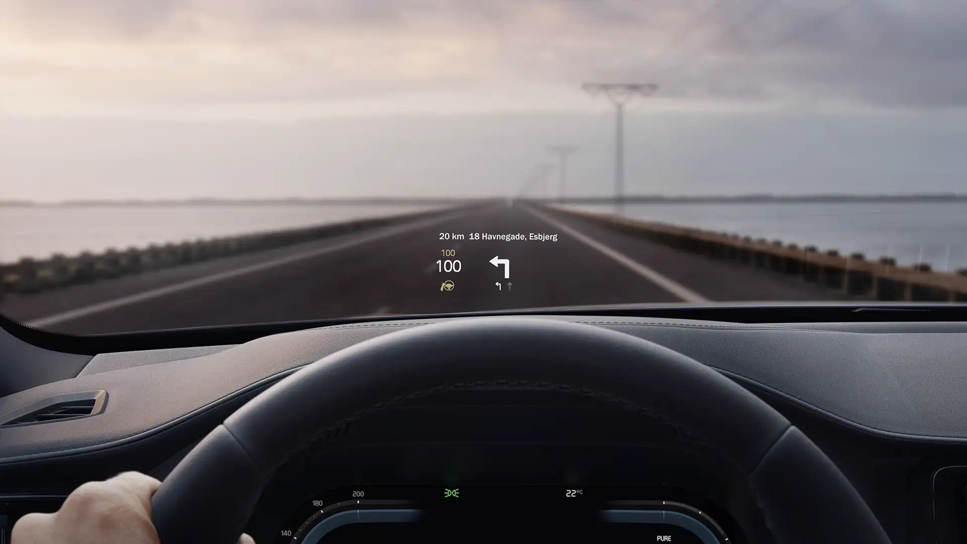 Volvo Chevalley - V60 Recharge vue affichage tête haute