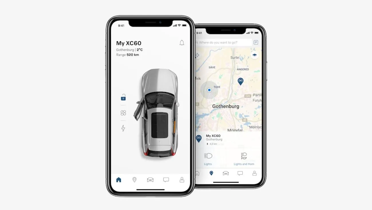 Les fonctionnalités de l'application Volvo Cars
